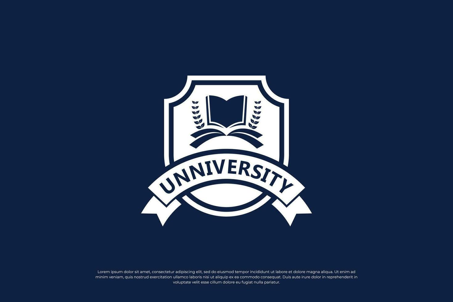 scuola distintivo logo design. emblema Università, Università logo modello vettore