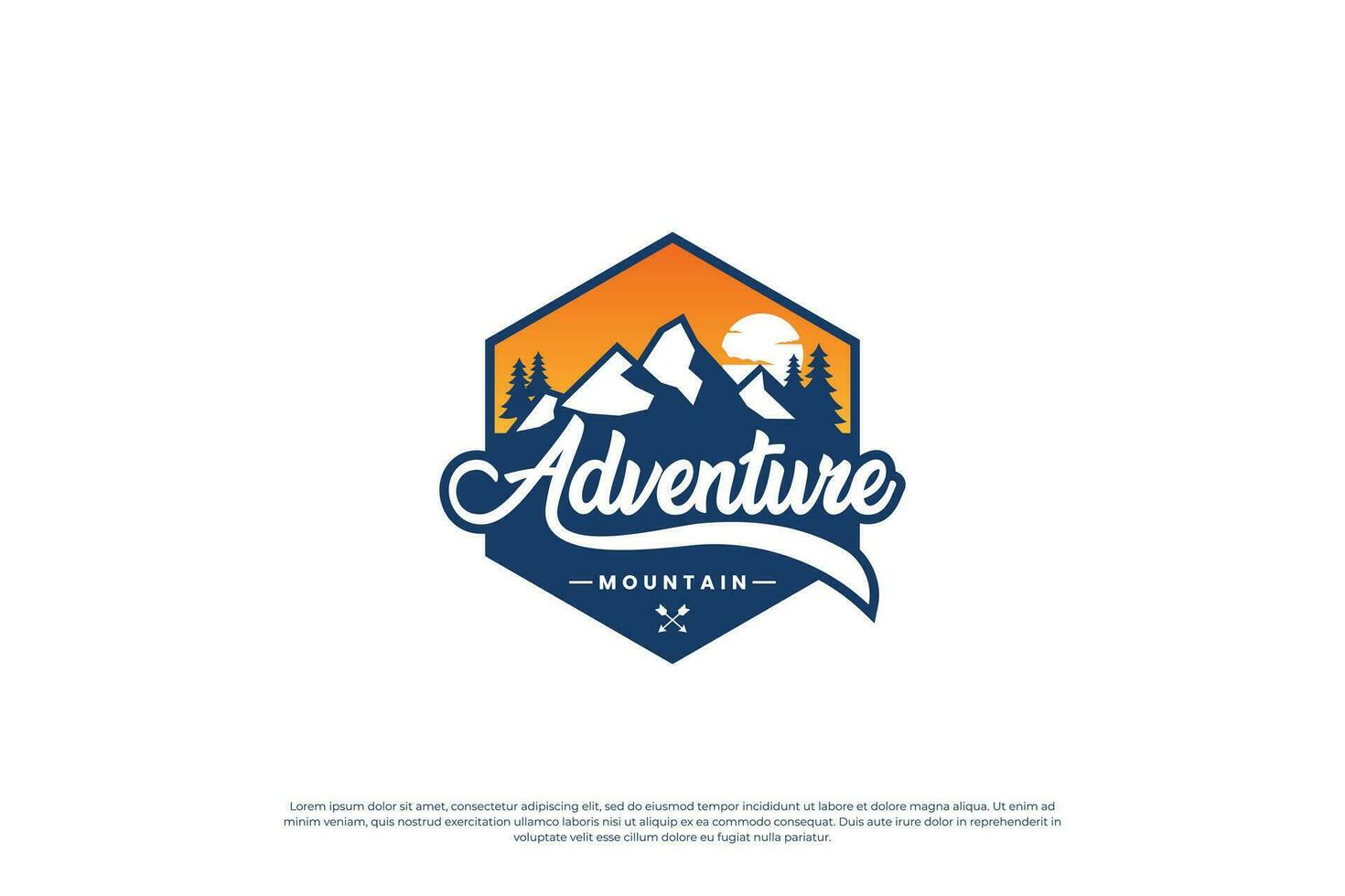 montagna viaggio distintivo design. montagna avventura logo design modello. vettore