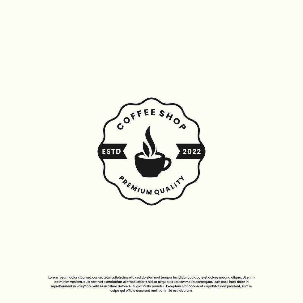 Vintage ▾ caffè logo design. retrò caffè negozio logo. vettore