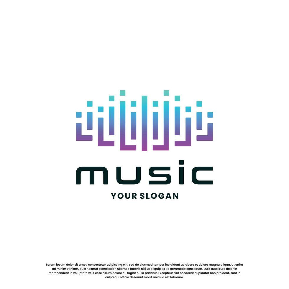 pulse musica logo design. equalizzatore icona logo musica ispirazione vettore