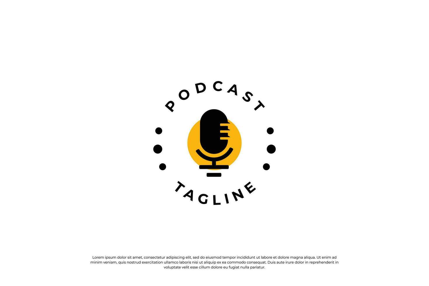 Podcast logo design. Podcast emblema, Vintage ▾ Podcast modello. vettore