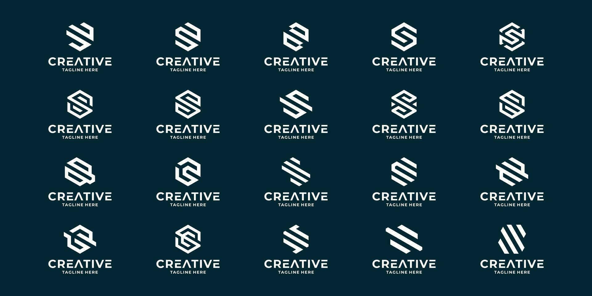 impostato di iniziali monogramma S logo design. creativo iniziale lettera S logo. vettore