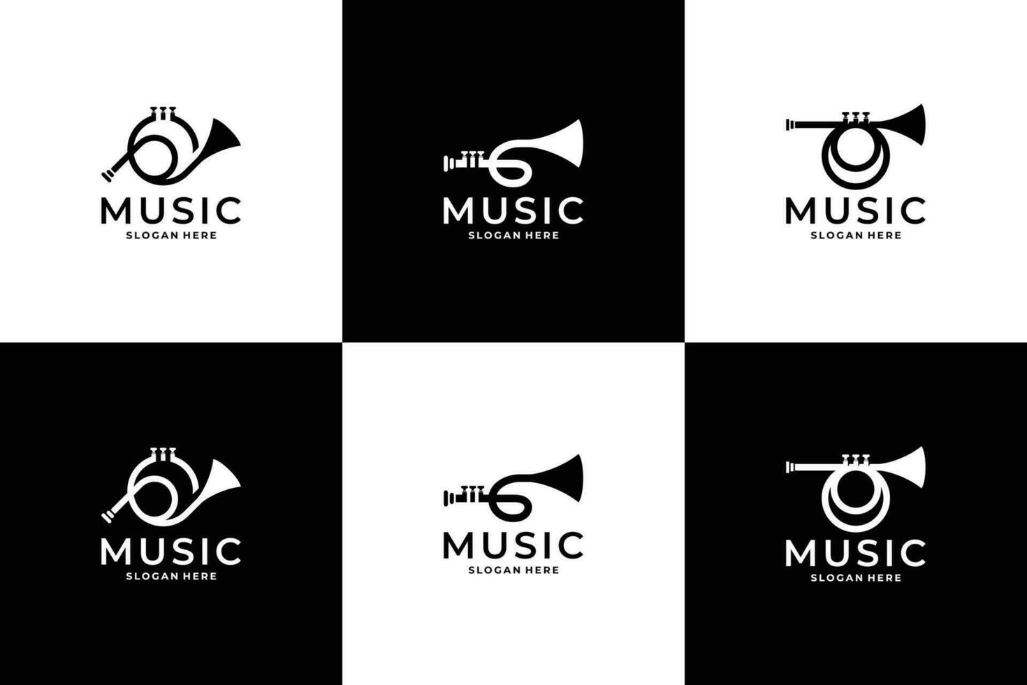 impostato di musica logo design. sassofono, jazz icona logo vettore collezione.