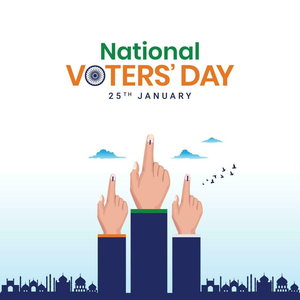creativo digitale e stampato design per dell'india nazionale elettori giorno. bandiera colore sfondo per saluti, sociale media pubblicazione, 25 gennaio nazionale elettori giorno di India. modificabile vettore illustrazione.
