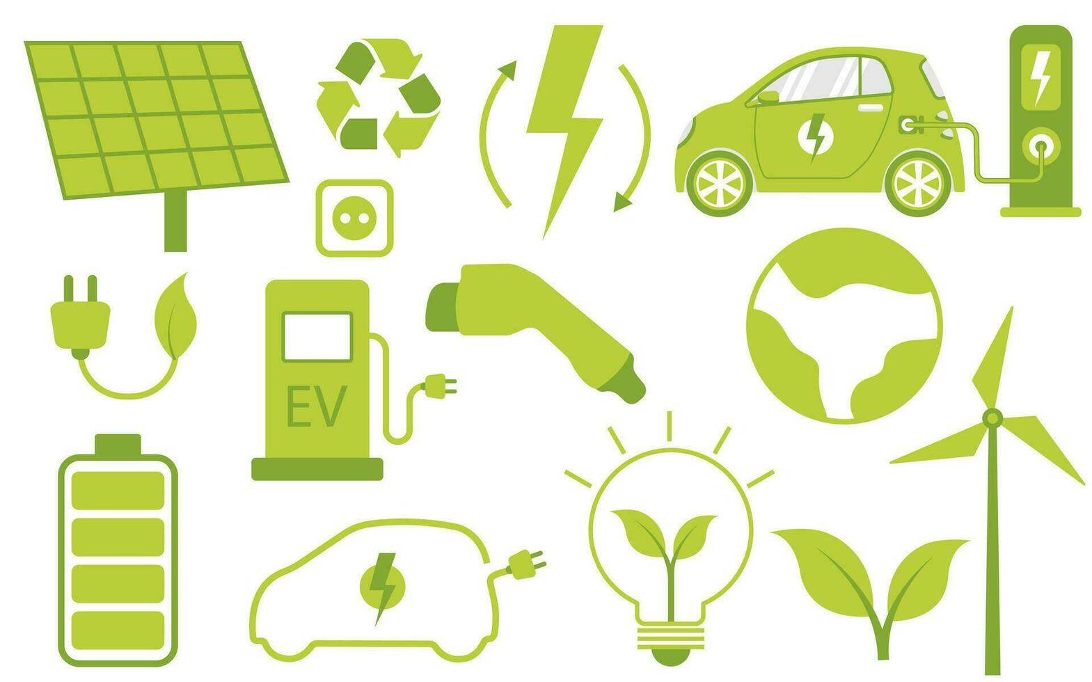 verde energia impostare. rinnovabile. ecologia e sostenibilità impostare. vettore