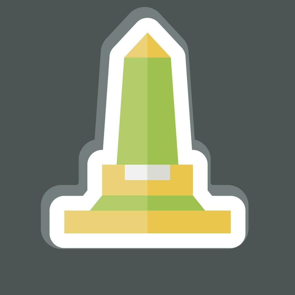 etichetta Wellington monumento. relazionato per Irlanda simbolo. semplice design modificabile. semplice illustrazione vettore