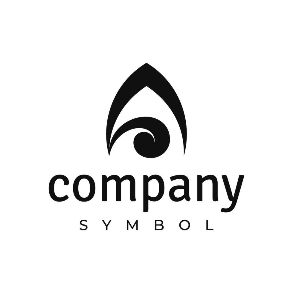 iniziale lettera un' con turbine decorativo ornamento semplice minimalista logo design. vettore illustrazione