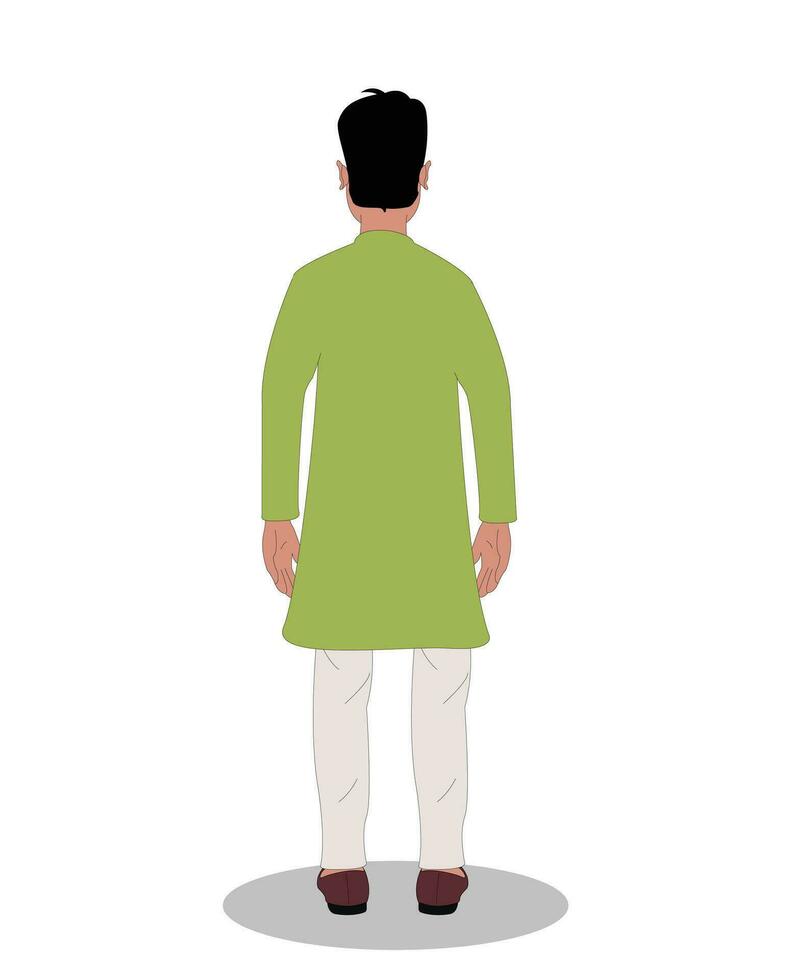 indiano ragazzo indietro Visualizza cartone animato personaggio per cartone animato animazione storie gratuito vettore