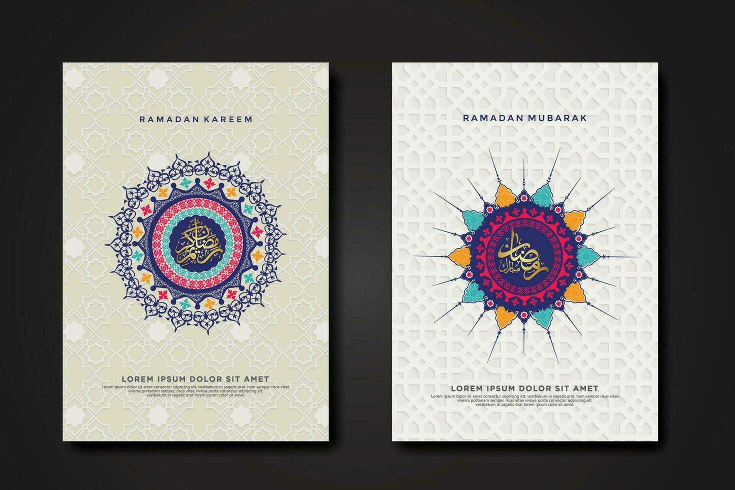 impostato copertina sfondo modello per Ramadan evento vettore