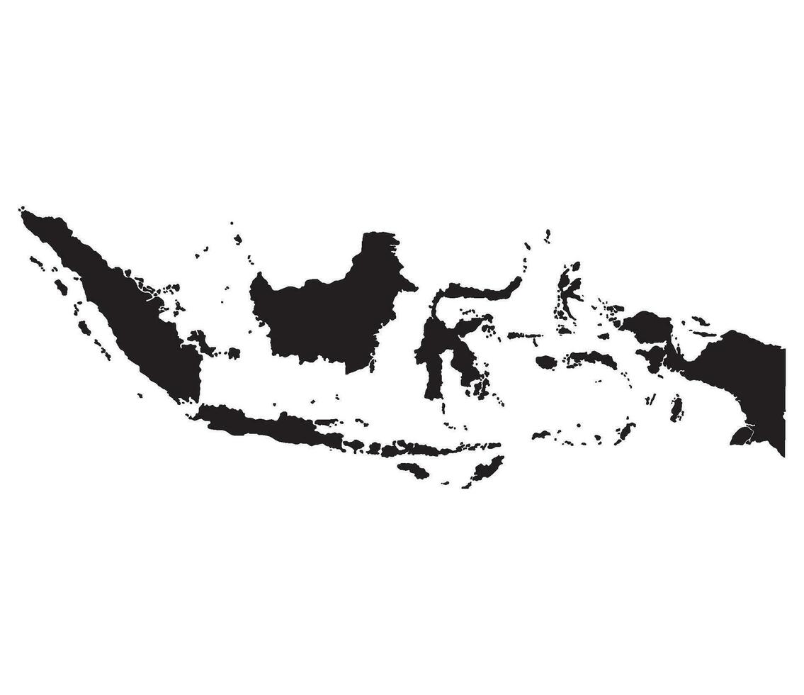 Indonesia carta geografica. carta geografica di Indonesia nel nero colore vettore