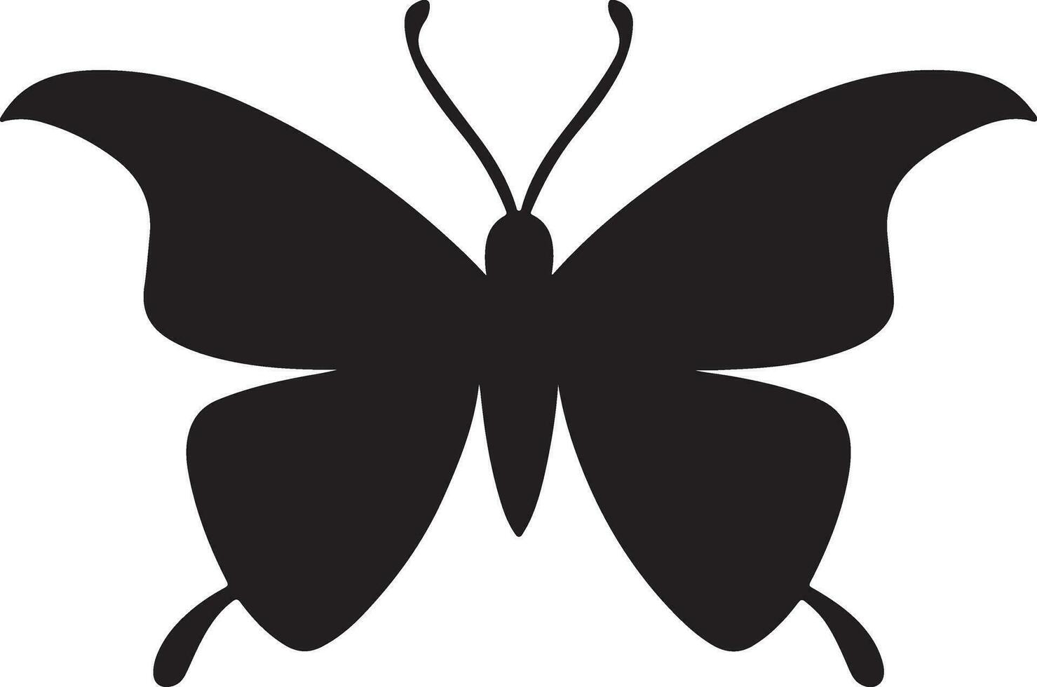 nero farfalla silhouette illustrazione vettore