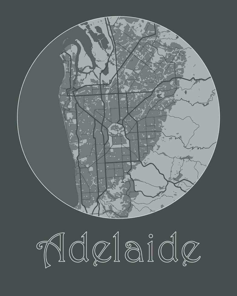 vettore illustrazione adelaide città carta geografica