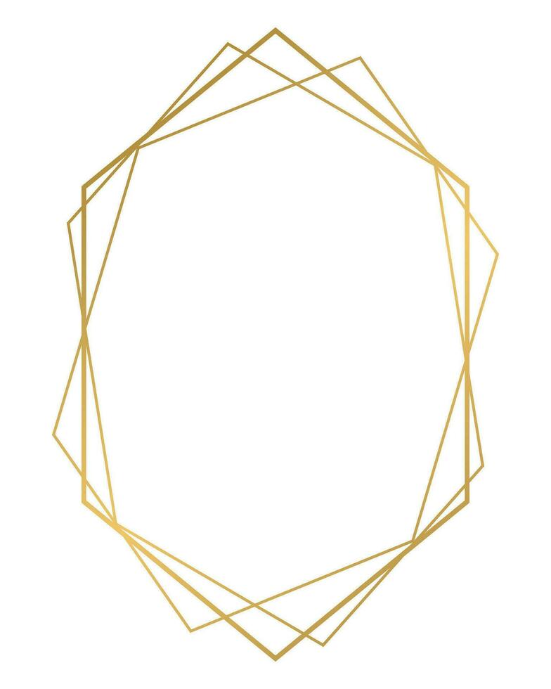 lusso d'oro geometrico forma telaio illustrazione. vettore