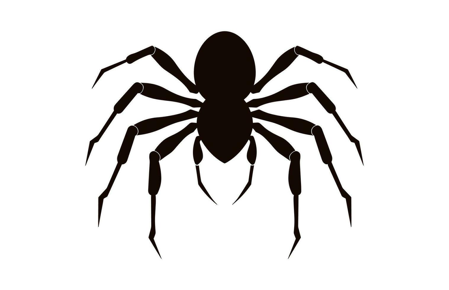 un' ragno vettore nero silhouette isolato su un' bianca sfondo