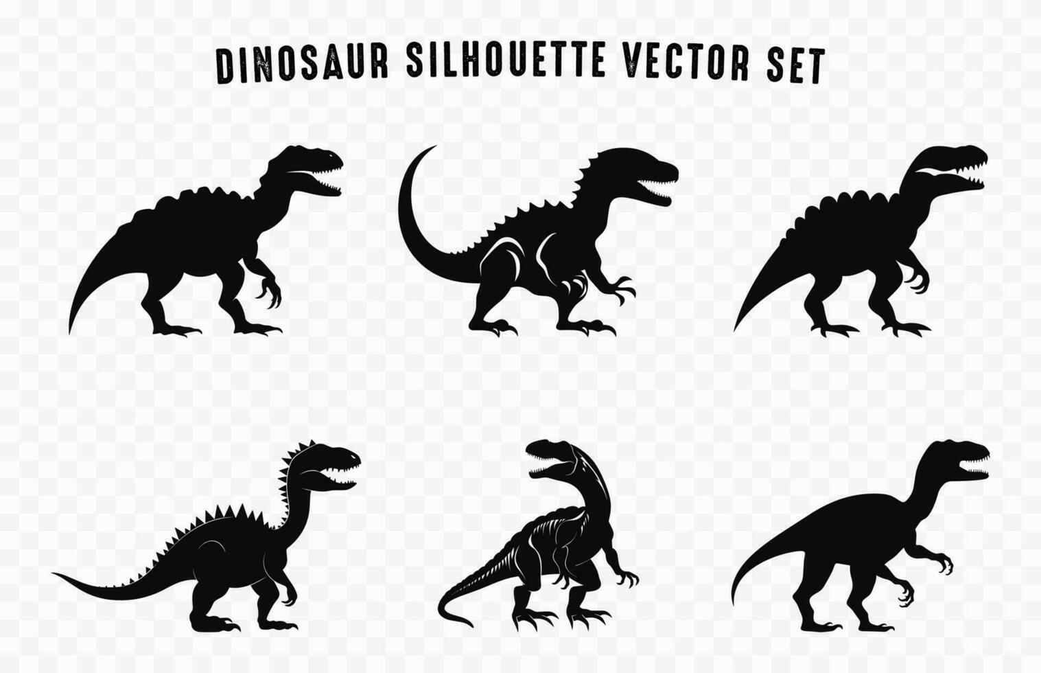 dinosauri silhouette vettore impostare, dinosauro sagome clipart fascio