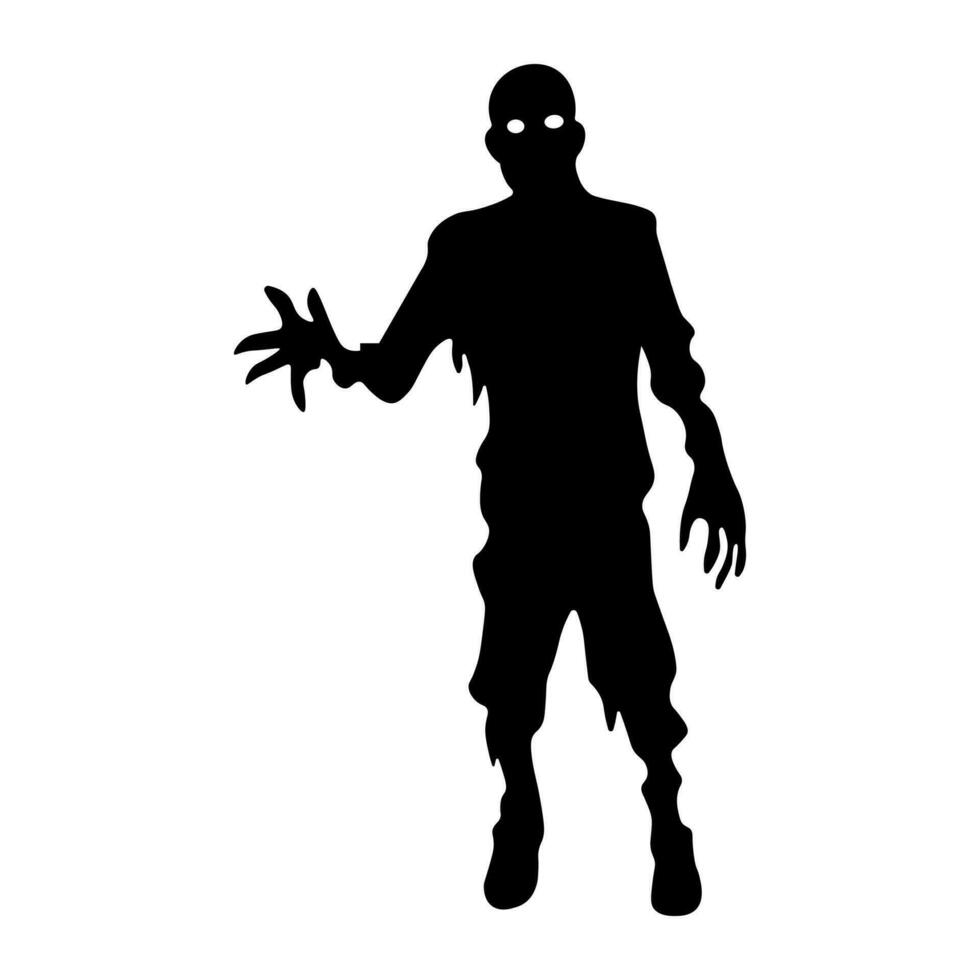 zombie nero vettore icona isolato su bianca sfondo