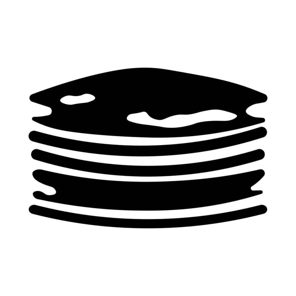 Pancakes nero vettore icona isolato su bianca sfondo