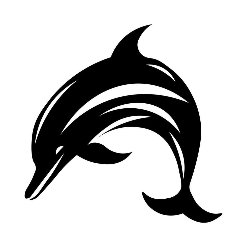 delfino nero vettore icona isolato su bianca sfondo