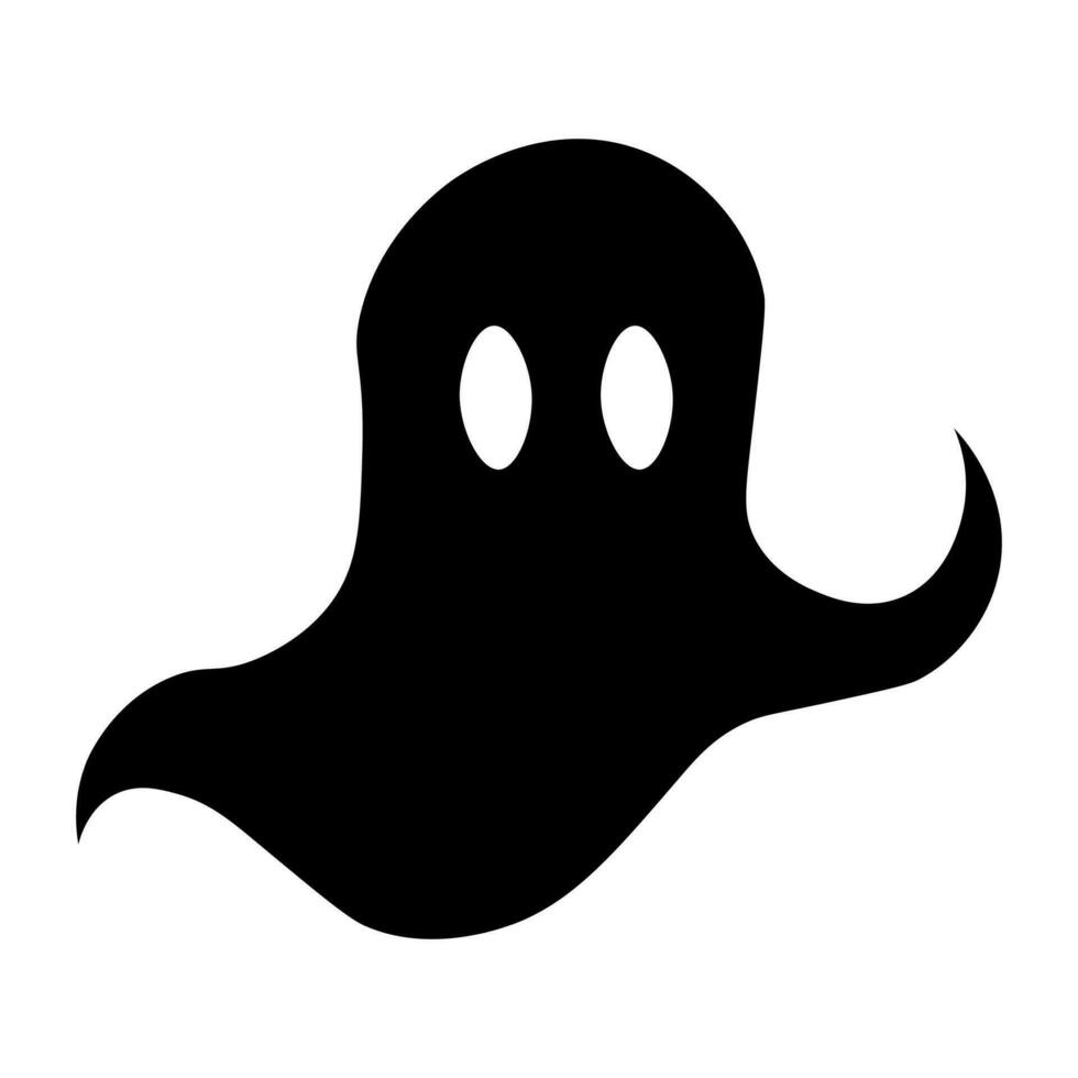 fantasma nero vettore icona isolato su bianca sfondo