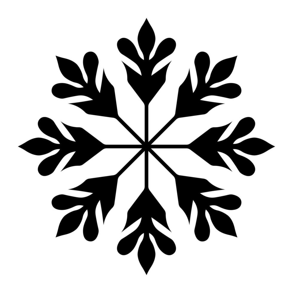fiocco di neve nero vettore icona isolato su bianca sfondo
