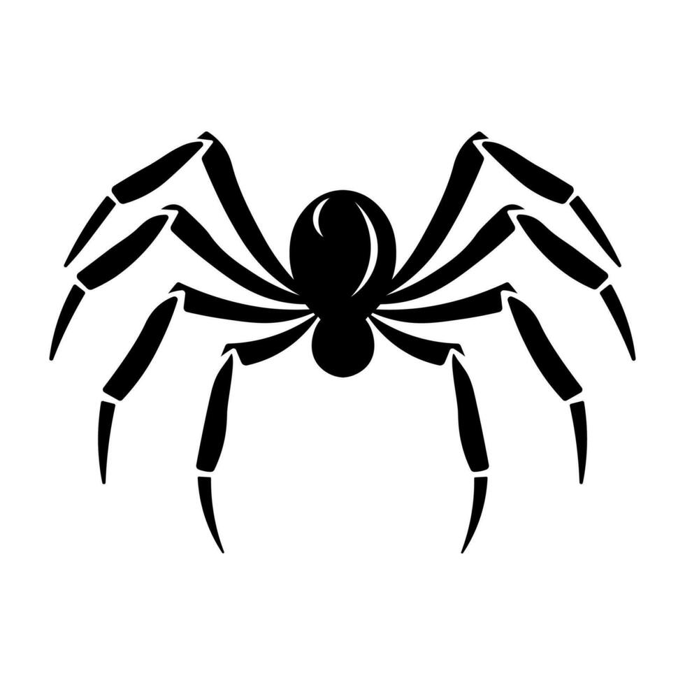 icona di vettore nero ragno isolato su priorità bassa bianca
