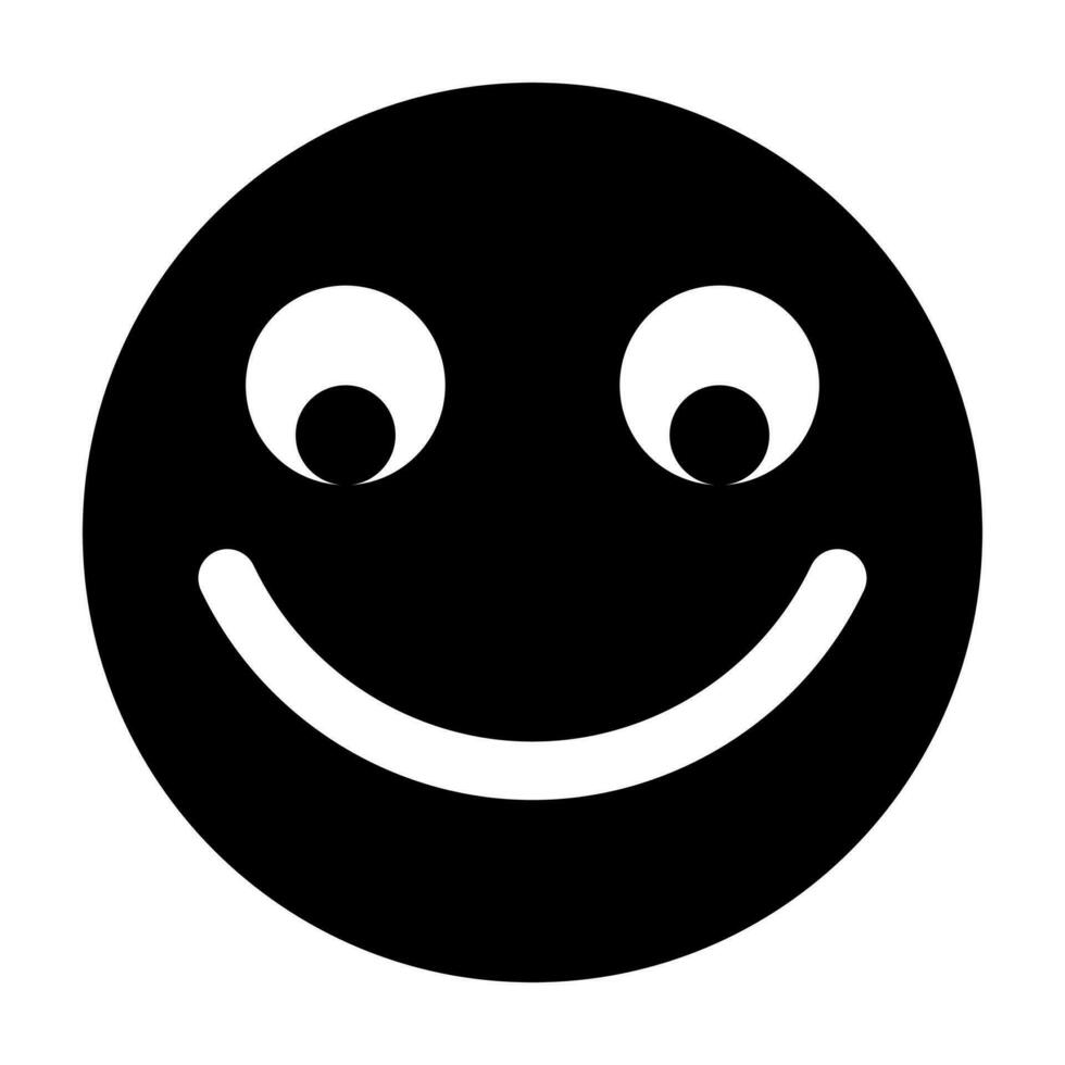sorridente emoji nero vettore icona isolato su bianca sfondo