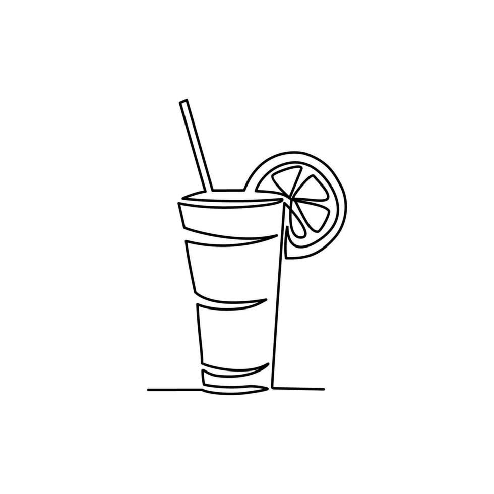 cocktail disegnato nel linea arte stile vettore