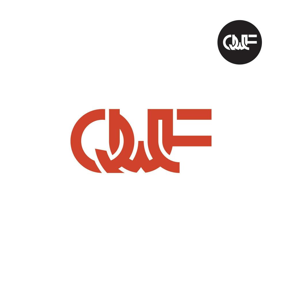 lettera qwf monogramma logo design vettore