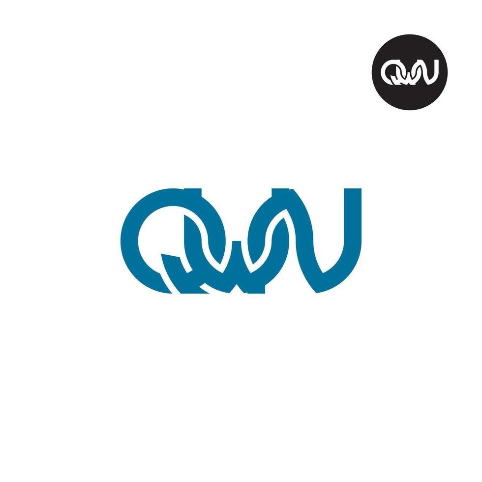 lettera qwn monogramma logo design vettore