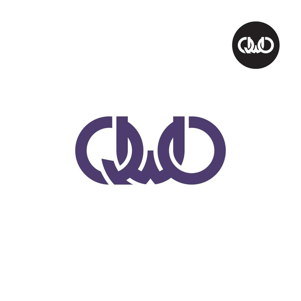 lettera qwo monogramma logo design vettore