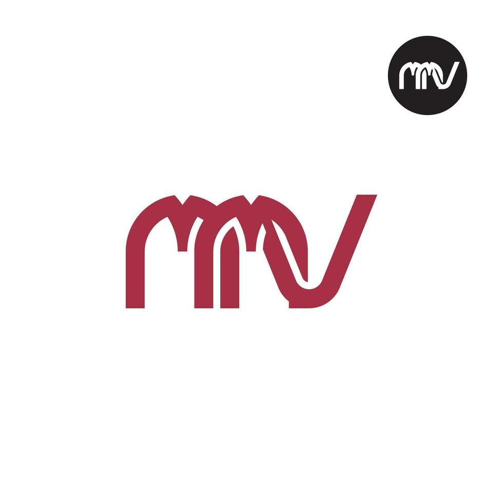 lettera mmv monogramma logo design vettore