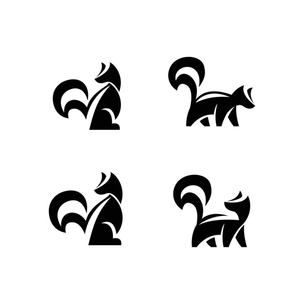 puzzola nero bianca silhouette logo icona design illustrazione vettore