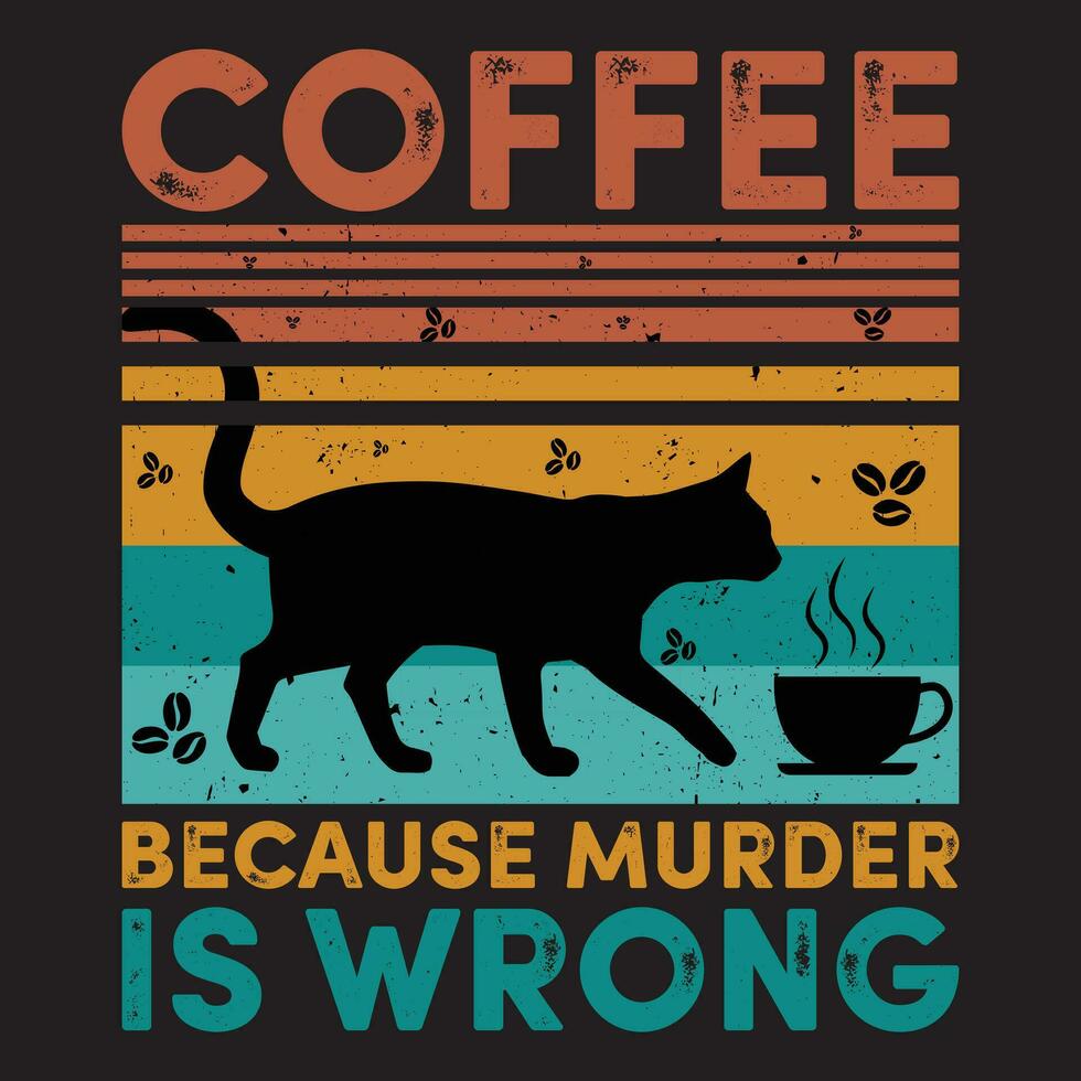 caffè perché omicidio è sbagliato, gatto design vettore