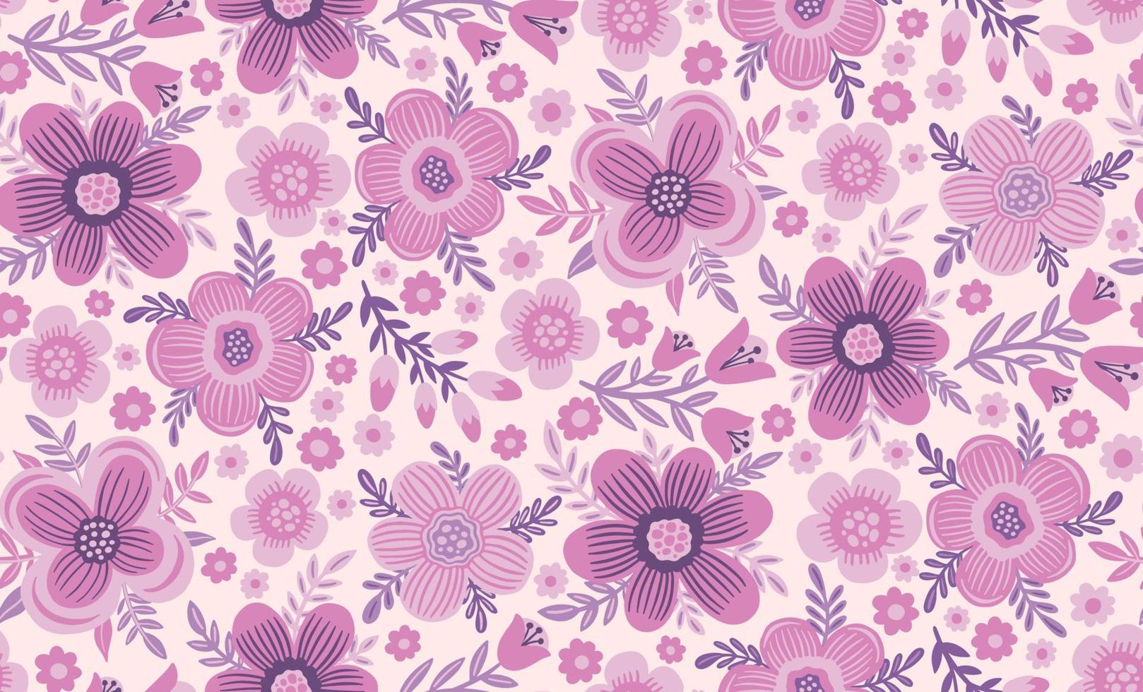 seamles pattern flower.hand disegnato stampa di textile.vintage disegno floreale. vettore