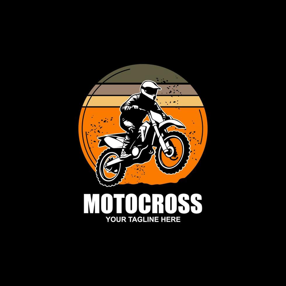 motocross gara, ciclista su moto, isolato vettore silhouette