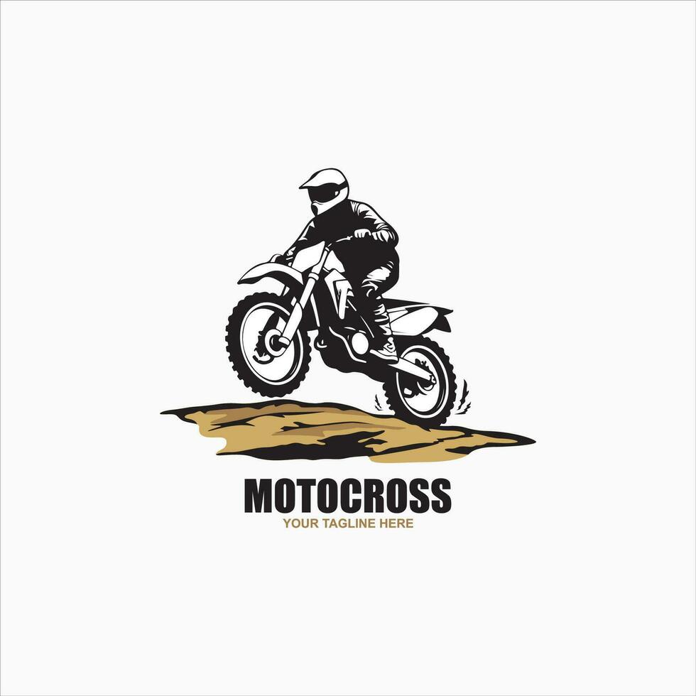 motocross silhouette logo vettore