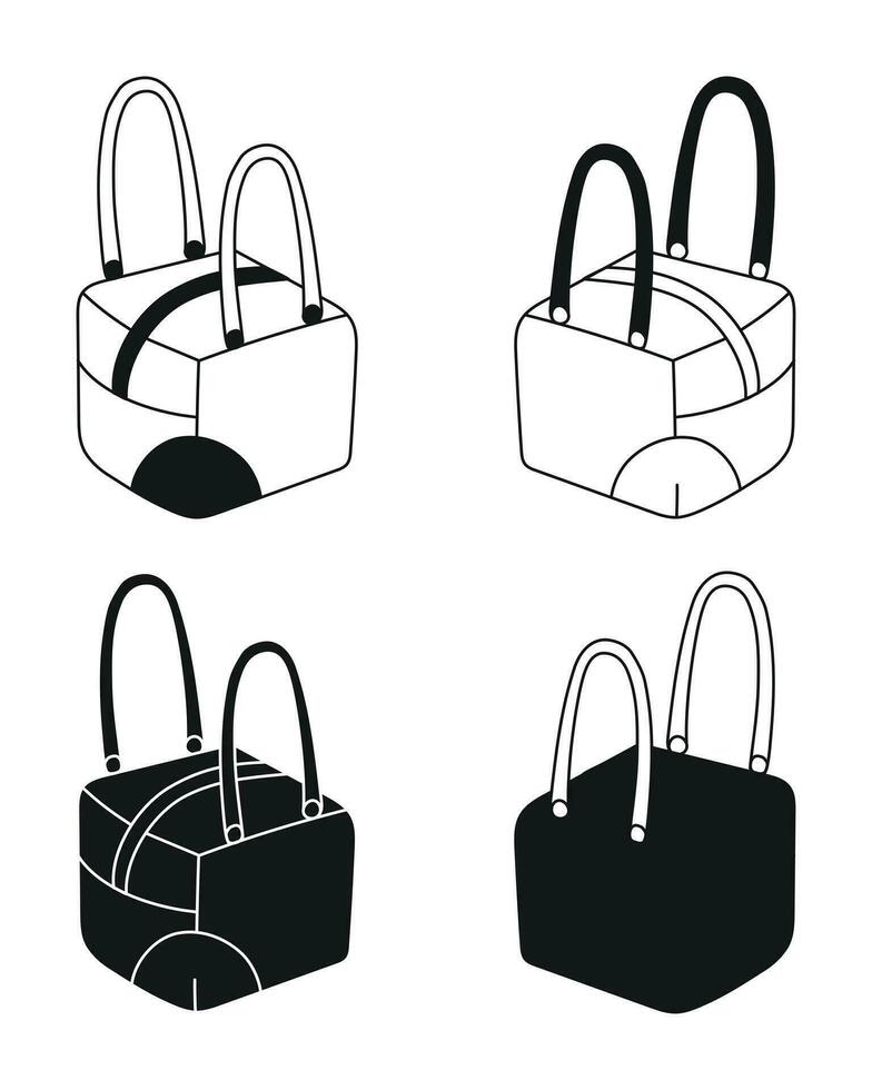 silhouette di un' donna Borsa, borsetta, borsa, frizione, bagaglio, Bagaglio vettore