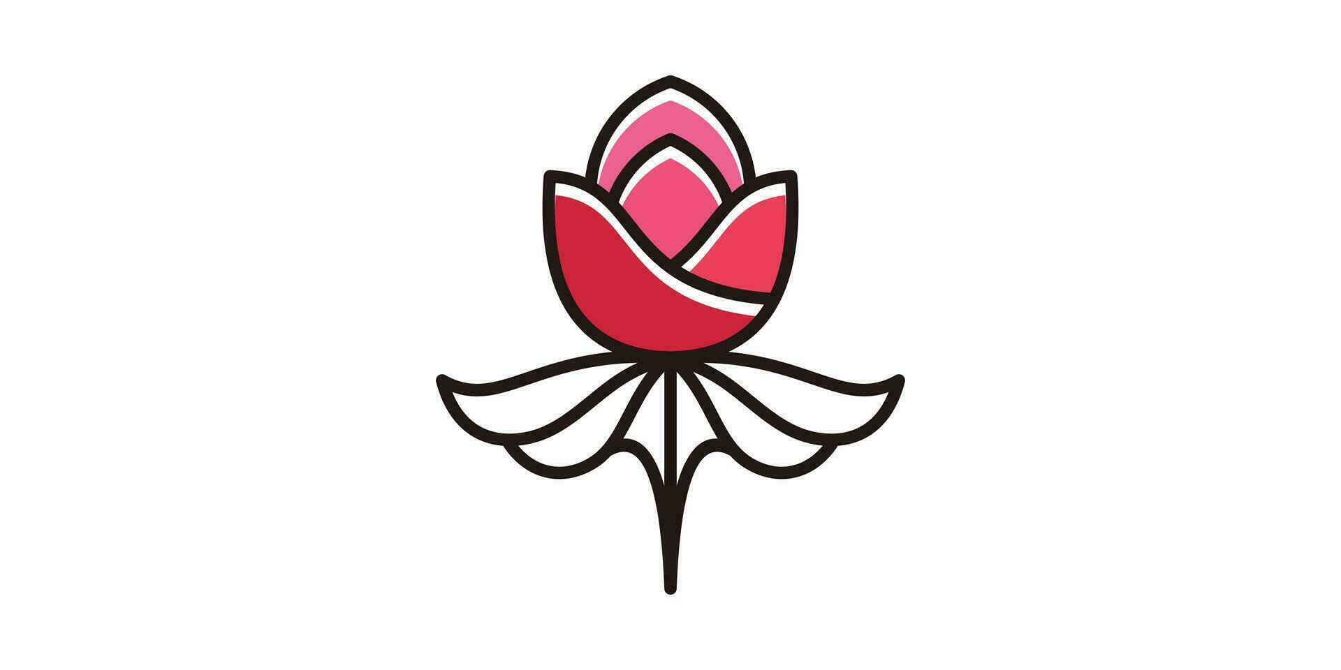 rosa fiore logo disegno, minimalista linea, icona, vettore, simbolo. vettore