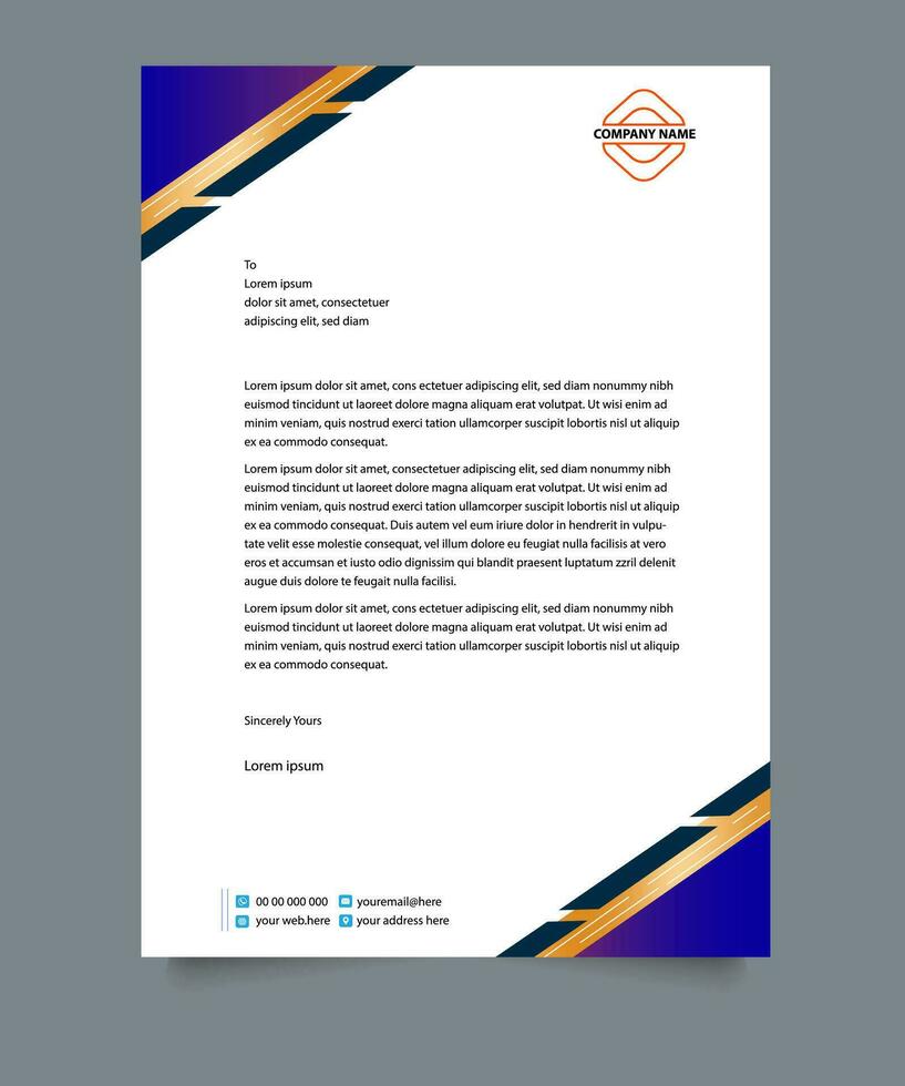 professionale aziendale azienda attività commerciale colorato carta intestata modello design con a4 dimensione stazionario articolo moderno carta intestata. vettore