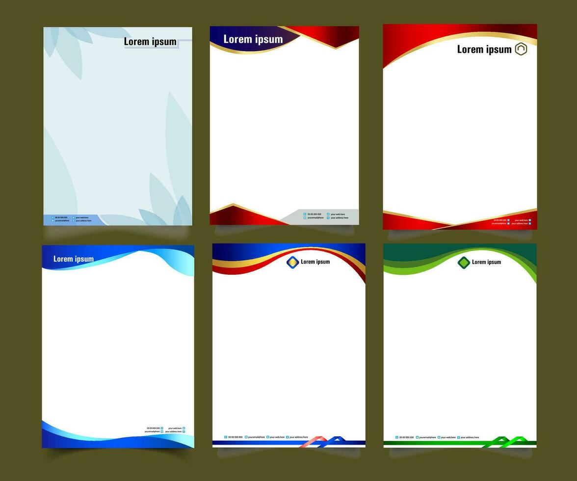 professionale aziendale azienda attività commerciale colorato carta intestata modello design con a4 dimensione stazionario articolo moderno carta intestata. vettore