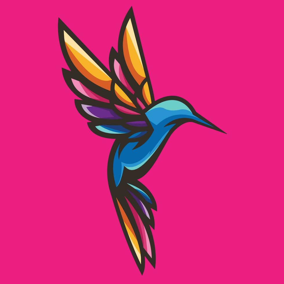 colibri colorato logo vettore illustrazione
