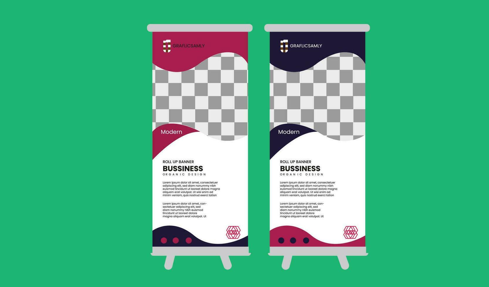 roll up banner design vettore