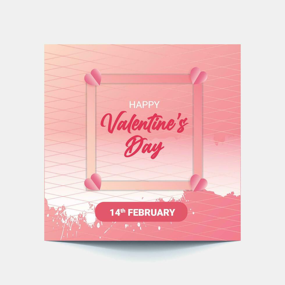 bellissimo contento San Valentino giorno design vettore modello. contento San Valentino giorno testo con rosa schizzare sfondo.