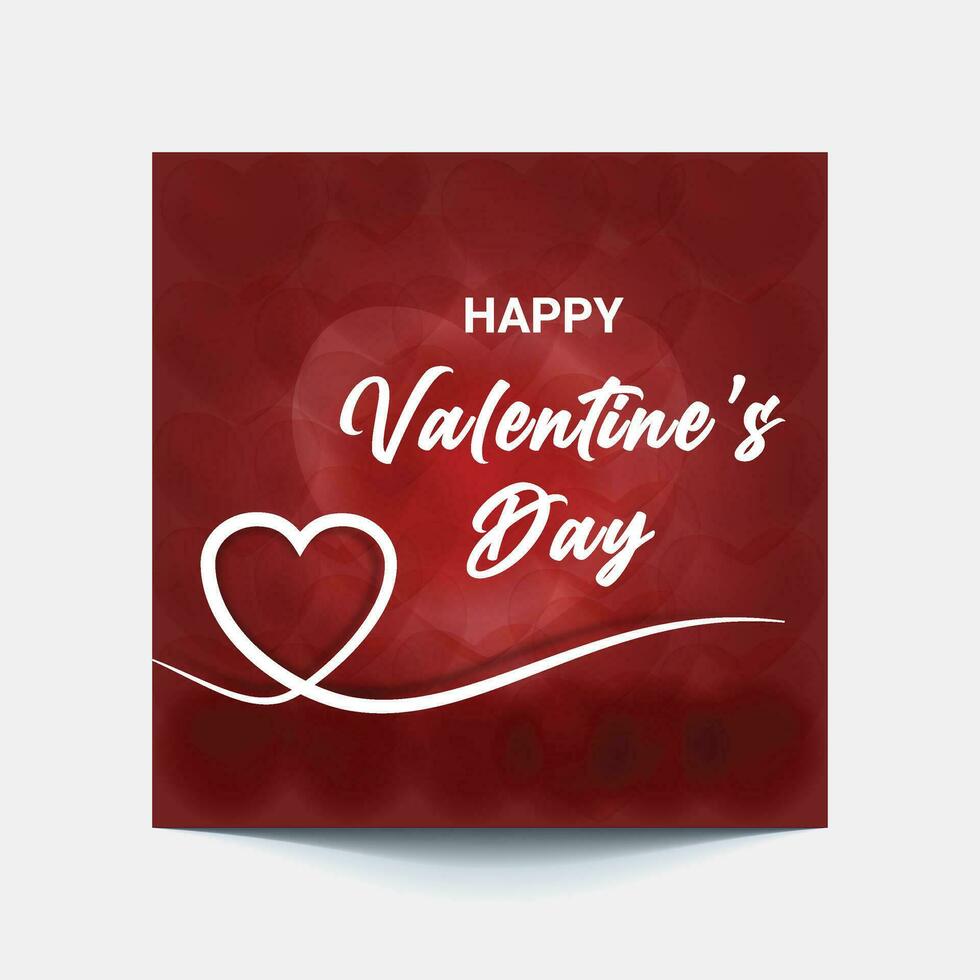 contento San Valentino giorno sociale media concetto. floreale congratulazioni con rosso cuore. congratulazione idea. isolato astratto grafico design modello. vettore