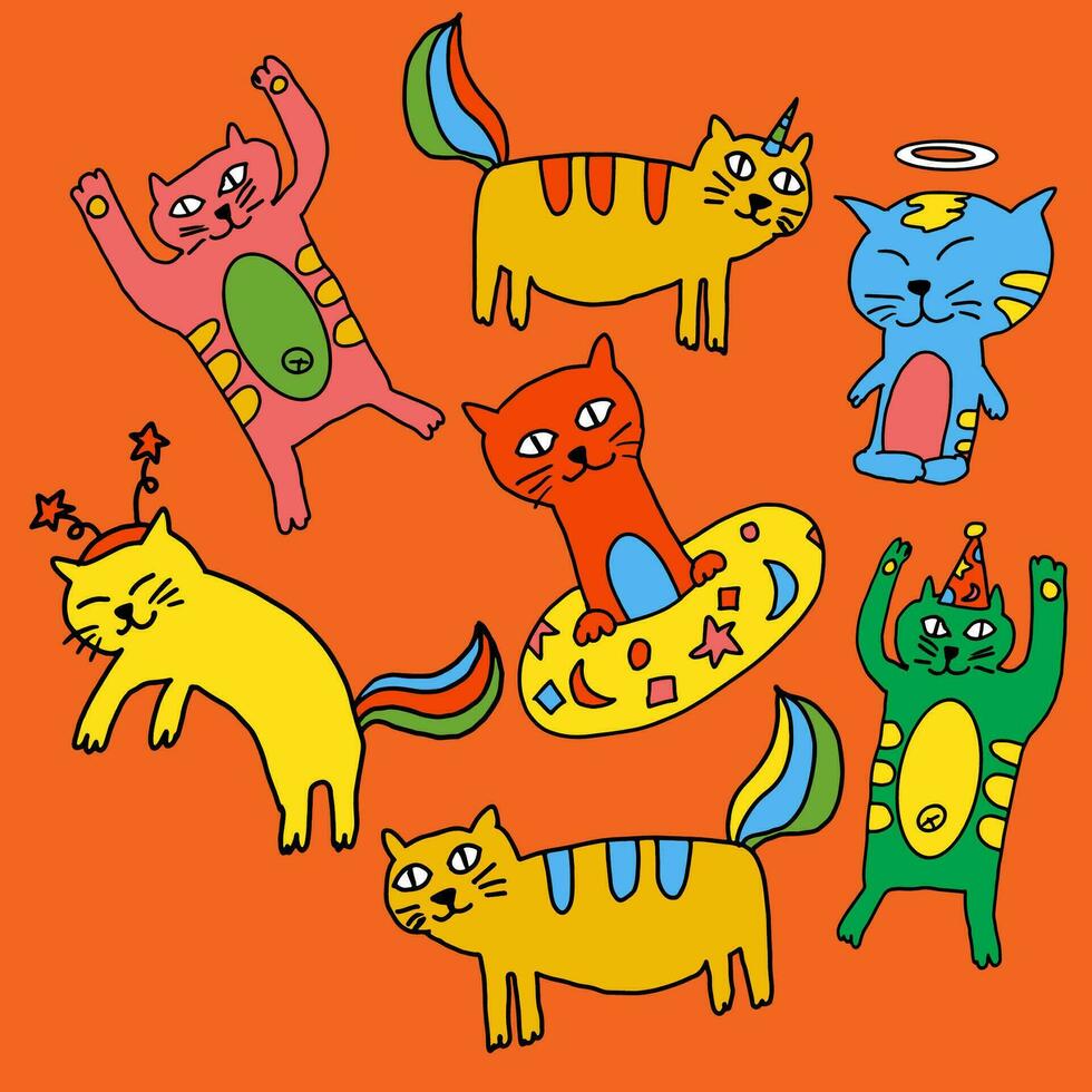 il gatto disegno Immagine per animale o animale domestico concetto vettore