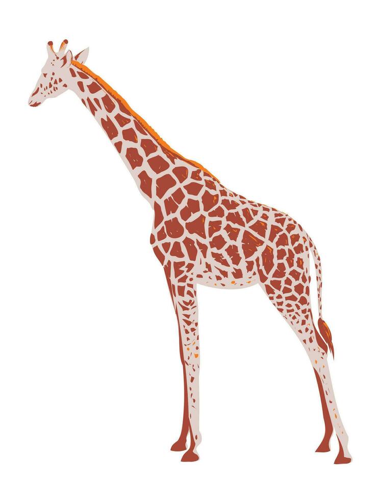 giraffa o giraffa Giraffa lato Visualizza wpa arte vettore