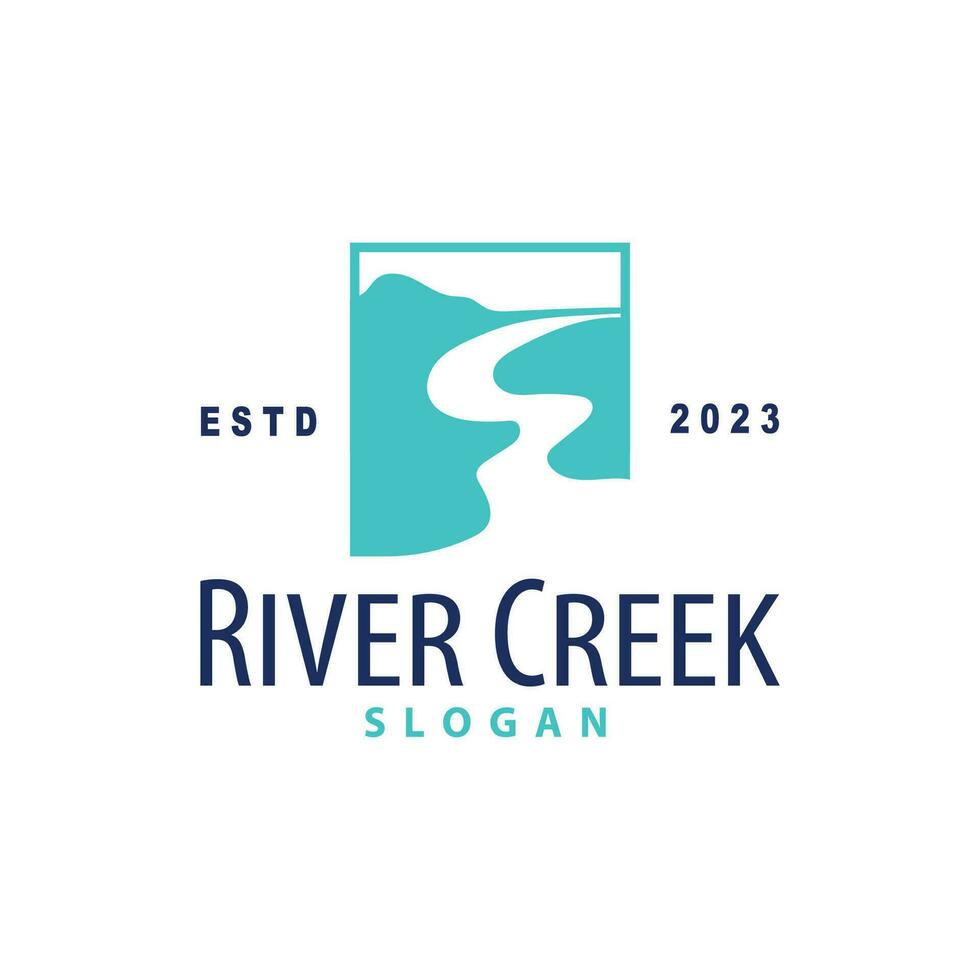 fiume logo, insenature, semplice silhouette ispirazione design fiume flusso illustrazione modello vettore