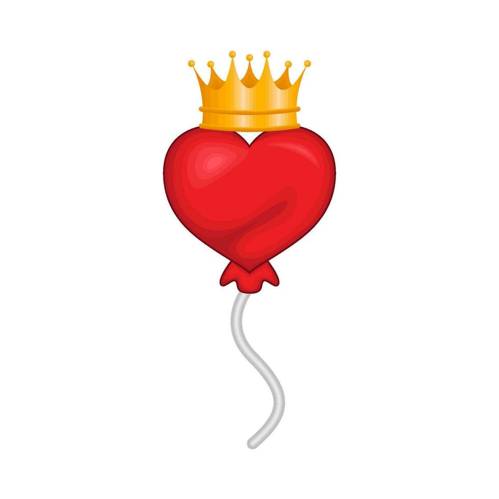corona nel amore Palloncino illustrazione vettore