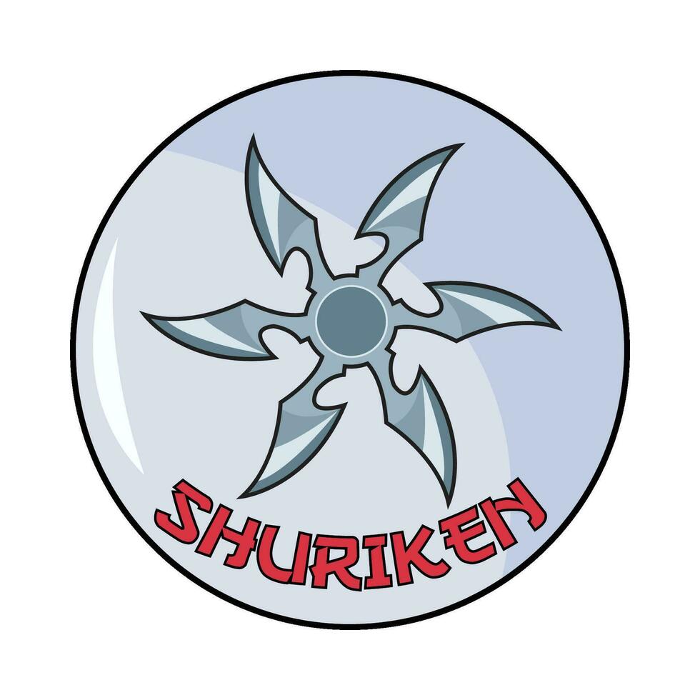 shuriken nel pulsante illustrazione vettore