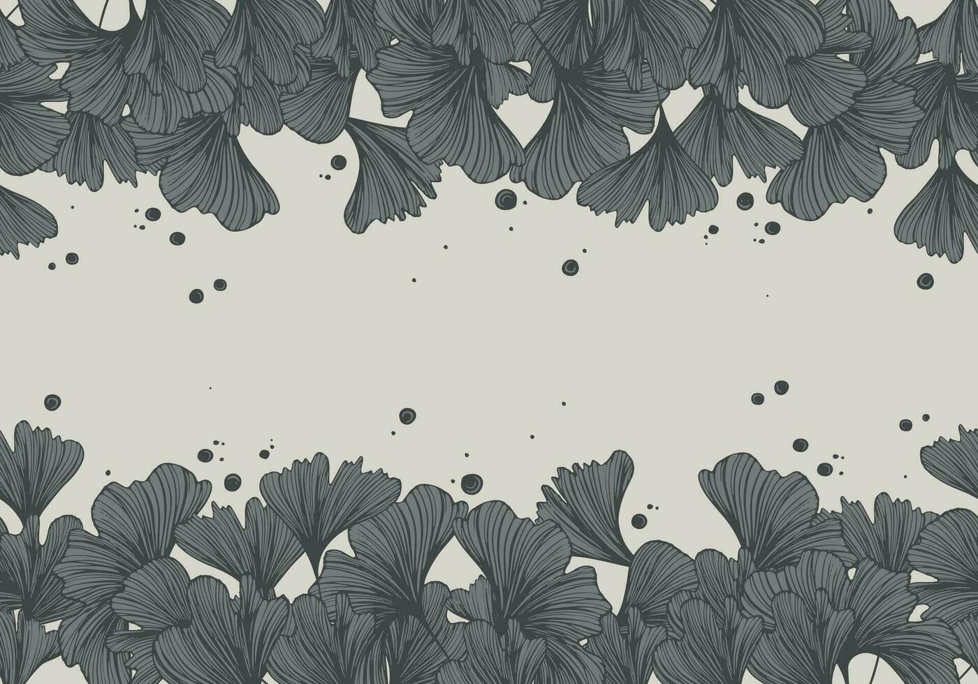 ginkgo le foglie decorativo confine siamo evidenziato su un' bianca sfondo. un' modello di le foglie. vettore illustrazione. per natura, eco e design. disegnato a mano impianti, un' telaio per un' cartolina.